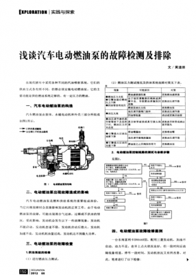 燃油泵故障检测标准