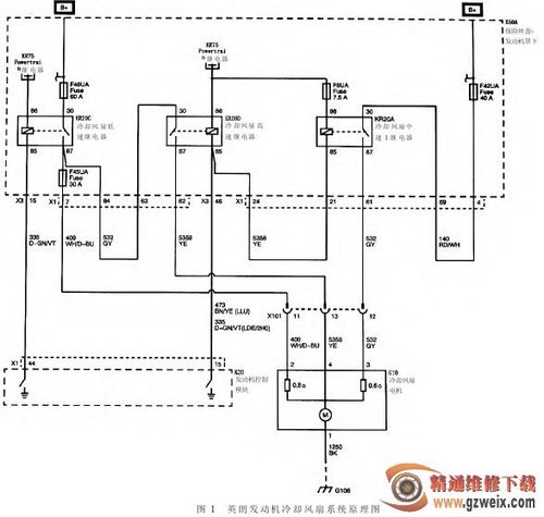 别克英朗报故障码P0694冷却风扇2继电器控制电路短电源 别克英朗报故障