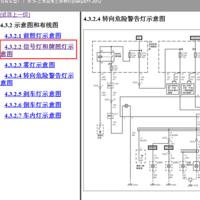 货车转向故障灯图解（货车转向灯电路图）