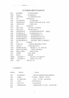 汽车驱动器故障代码大全