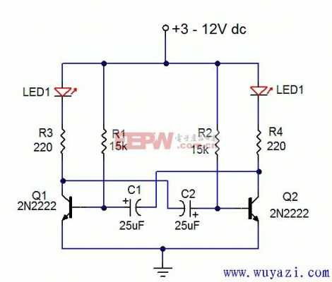 双光led灯故障,双led闪光灯线路图 