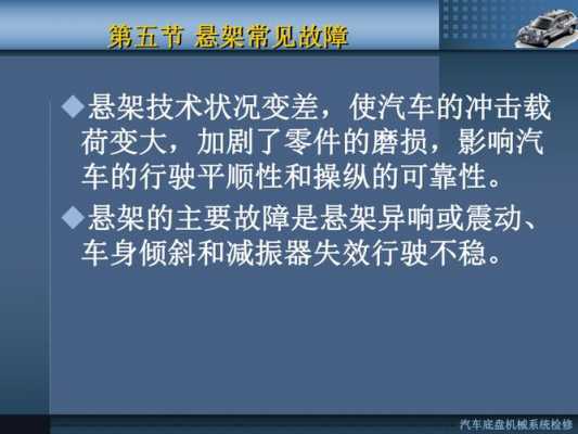 悬架的常见故障及排除方法-悬架故障是因为什么