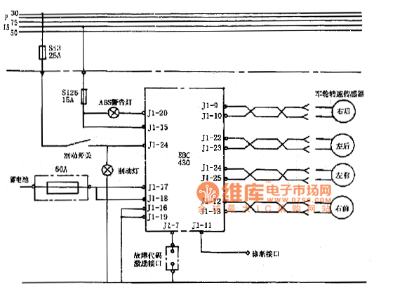 挂车abs线路原理电路-挂车ABS电路故障